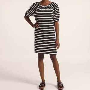 J. Crew Puff-Sleeve Knit Dress in Stripe